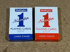WADDINGTONS NUMBER 1 LINEN FINISH PLAYING CARDS - FREE UK POSTAGE!!