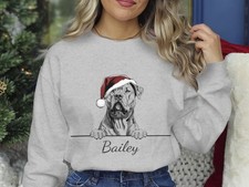 Cane Corso Christmas Sweatshirt Personalised Dog Name Unisex Santa Gift Jumper