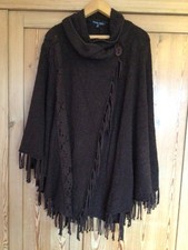 FRANK SAUL LONDON BROWN WOOLLEN SHAWL/WRAP…ONE SIZE