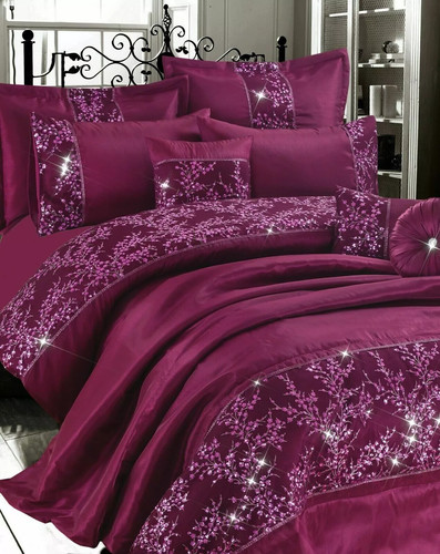 Plum luxury embroidery gigi - plum,