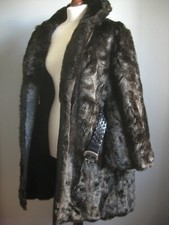 VINTAGE FAUX FUR COAT 14 16 BROWN BEAR teddy furry belt theatre statement BENMOR