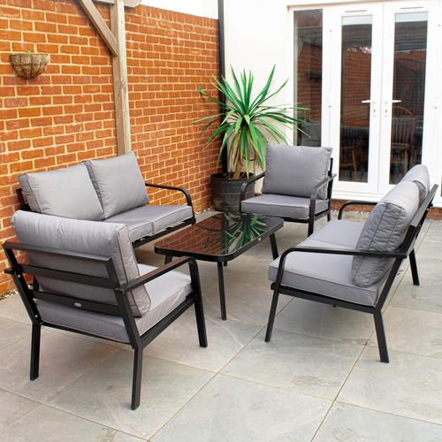 Aluminium garden furniture set - aluminium,