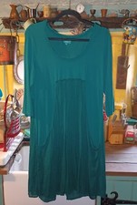 Early Vintage Ghost Designer Dress, XL UK 14/16, Jade Green, 3/4 Sleeves
