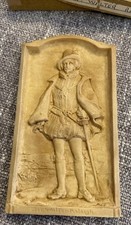 Sir WALTER RALEIGH 1927  Unpainted 3D IVOREX Plaque  A.O ARTHUR OSBORNE  5” x 3”