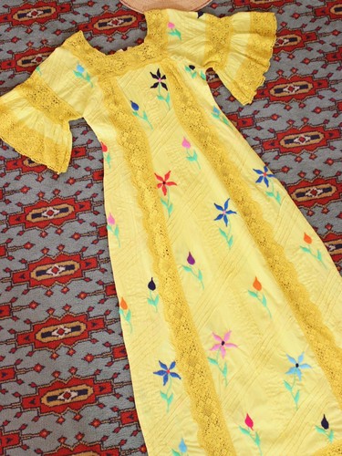 Vtg mexican yellow cotton - vtg,