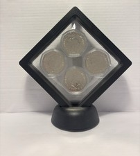 Custom 50p coin display personalised in Premium black floating frame Olympic [D]