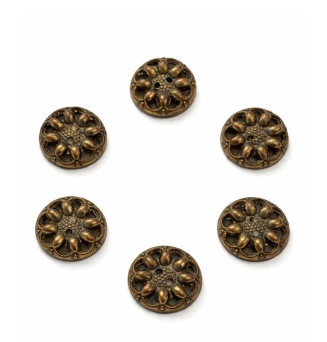 Vintage metal buttons floral