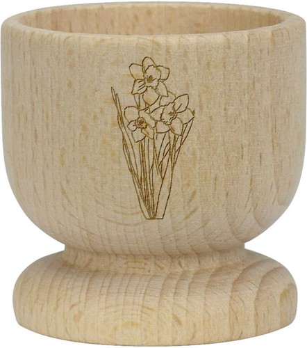 Daffodils wooden egg - 'daffodils',
