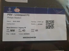 Psv Liverpool Ticket 2025