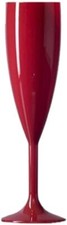 Red Polycarbonate Champagne Flutes and Wine Glasses - Virtually Unbreakable