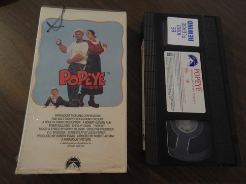 Popeye partly sealed vhs - popeye,