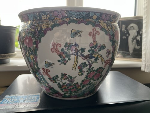 Chinese plant pot with floral - chinese,