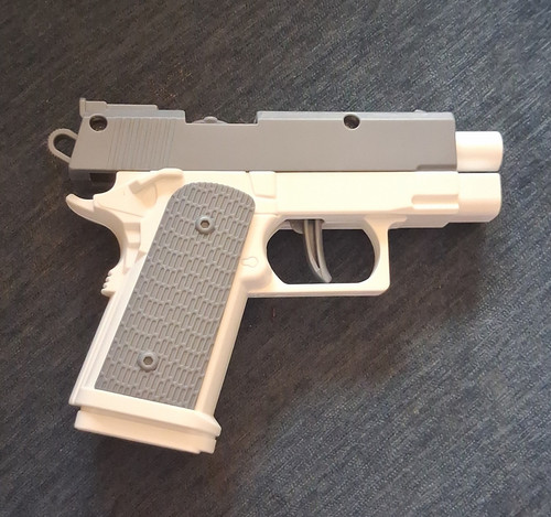 Plastic toy pistol gun white - gun,