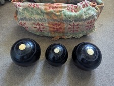 Set Of 3 Vintage Lawn Bowls in