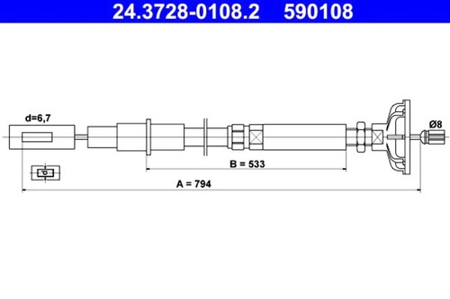 Ate clutch actuator cable - ate,