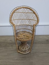 Vintage Wicker Rattan Peacock