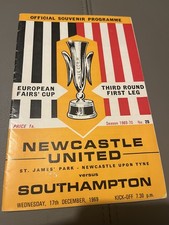 Newcastle United FC v Southampton European Fairs Cup Game 1969.