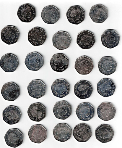 Qeii fifty pence pieces 50p - pieces,