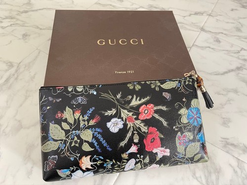 Gucci flora bamboo clutch - gucci,