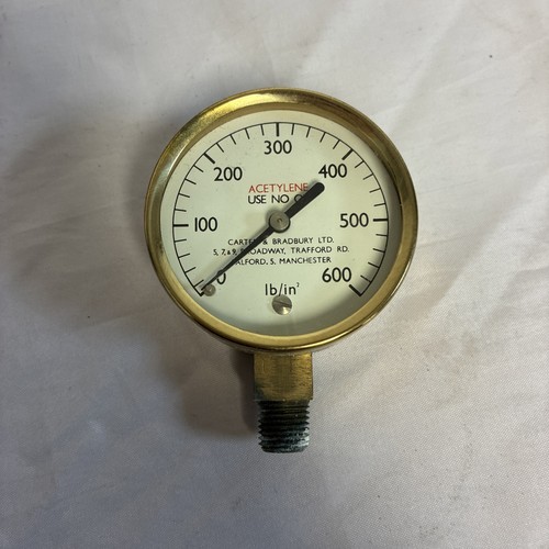 Vintage brass pressure gauge - brass,