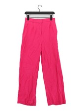 Zara Women's Trousers S Pink 100% Lyocell Modal Wide-Leg Chino