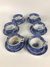 6 x Spode Blue Italian Cups and Saucers