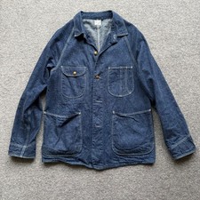 ORSLOW, 1950s style Coverall Jacket, MEN'S SMALL Size 2, Indigo Denim JAPAN