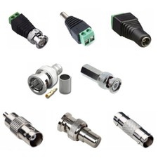 CCTV CONNECTOR BNC COAX CRIMP VIDEO RCA PHONO RG59 BALUN UTP CAT5 JOINER COUPLER