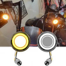 For Harley Dyna Sportster Pair 1157 LED Turn Signal Amber White Indicator Lights