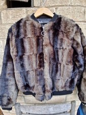 ZARA FAUX FUR Short Coat  Size UK S  SHADES OF BROWN  Excellent Condition!