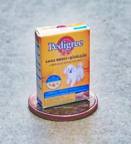 Dolls house empty dogs food - house,