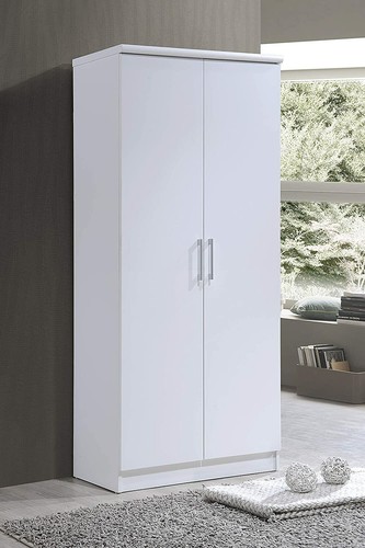 White finish wooden armoire - white,