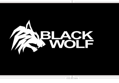 Black wolf sticker - black,