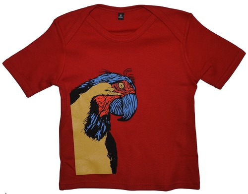 Organic cotton red parrot - organic,