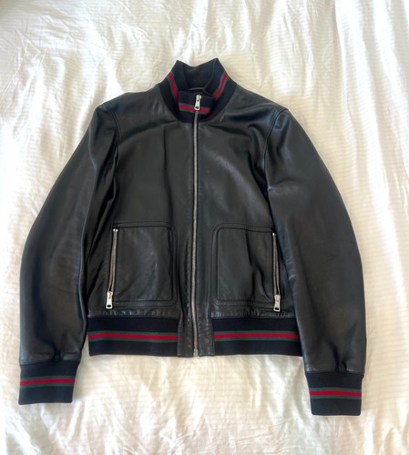 Gucci mens leather bomber - mens,