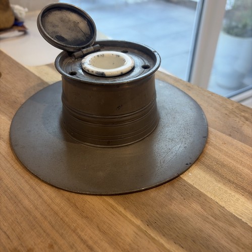 Antique capstan pewter - pewter, ink