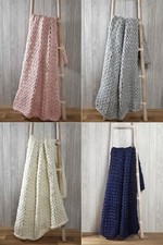 Modern Chunky Cable Knit Throw