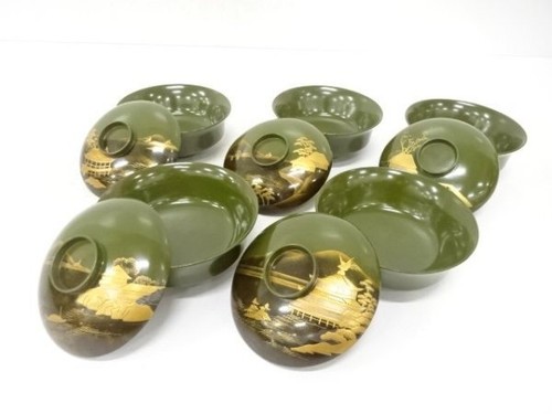 Lacquered maki lid bowl set - lacquered,