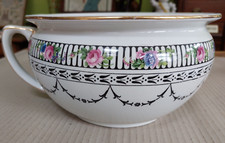 Antique Wedgwood chamber pot, 1920s planter, bathroom, roses
