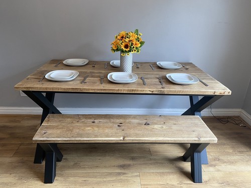 Rustic industrial dining table - rustic,