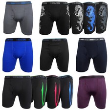Mens Location Boxers 3,6 Pack Sports Longer Leg Boxer Shorts Brief Underwear Set