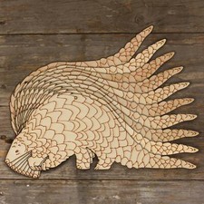 10x Wooden Pangolin Standing