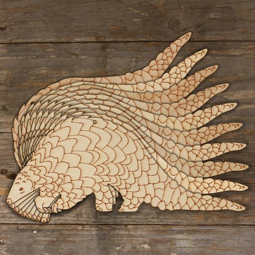 10x wooden pangolin standing - 10x,