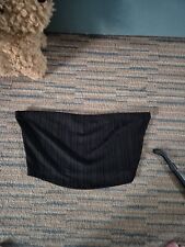 Primark Size 10 Black Ribbed Sleeveless Boob Tube Bandeau Cropped Top (824/27)