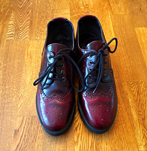 Schuh burgundy patent brogue - patent,