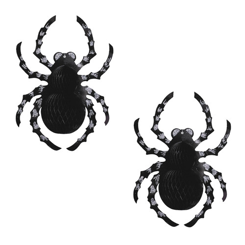 Black glitter spider - black,