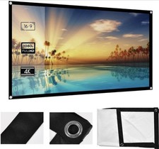 KIMISS 72 Inch Portable Projector Screen - 16:9 HD Foldable Screen Widescreen