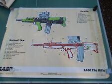 SA80  CUTAWAY  INSTRUCTIONAL  POSTER Weapon SUSAT LARGE  100/75 cm DAMAGED