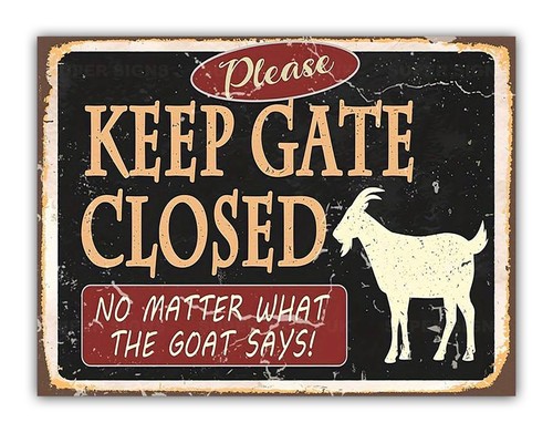Funny goat keep the gate - goat,