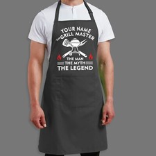Personalised The Grill Master Apron | Your Name Chef Cook BBQ Gift For Him Dad